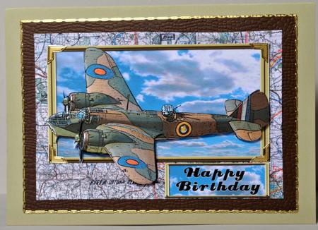 Ww2 Birthday Bomber Card Front by Kristina Norbat