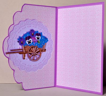 Pansies & Forgetmenots Wheelbarrow Insert by Kristina Norbat