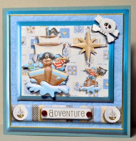 Adventure Pirates Sail the Seas Framed Card Front by Kristina Norbat