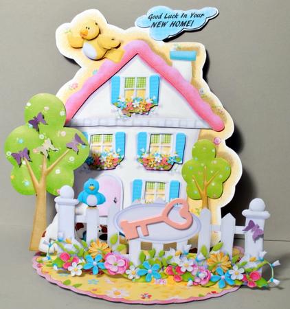 Giant Easel Tableau 3D Card Kit - Picket Fence Cottage by Kristina Norbat