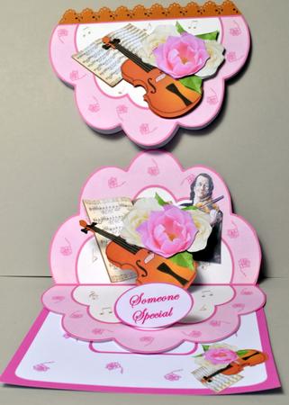 Violin with Roses Pop-up Kit by Kristina Norbat