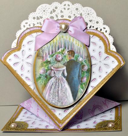 Wedding Vows Anglaise Scallop Spring Decoupage Card by Kristina Norbat