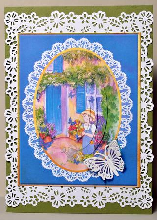 Cottage Garden with Butterflies and Lace Border Step by Step by Kristina Norbat