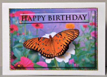 Orange Butterfly Quick Card Front by Kristina Norbat