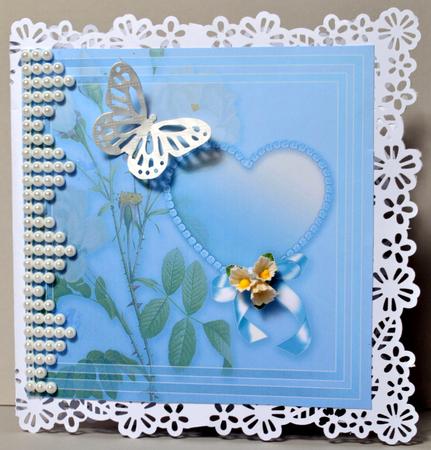 Vintage White Roses in a Lace Frame - 8in x 8in Insert Plate by Kristina Norbat