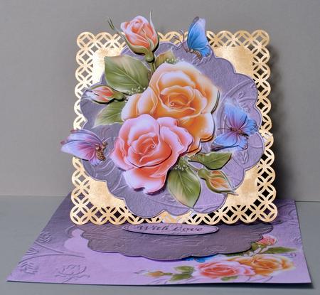 Rosy Glow Flower Shaped Easel Card Kit by Kristina Norbat