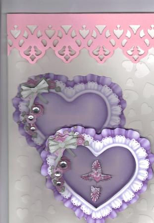 Double Ruffled Hearts & Cross Topper by Kristina Norbat