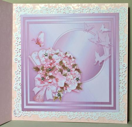 Pink Orchids on a Fan - 8in x 8in Insert Plate by Kristina Norbat