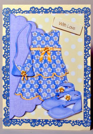Little Blue Dress Card Front by Kristina Norbat