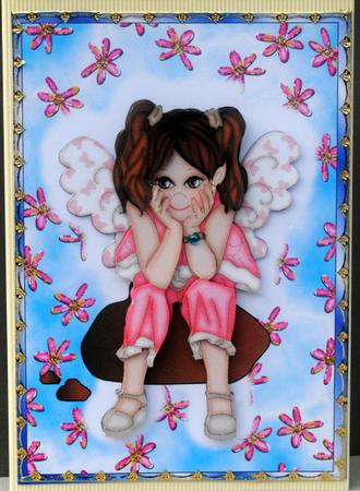 Butterfly Fairy Dreaming - Topper with Decooupage by Kristina Norbat
