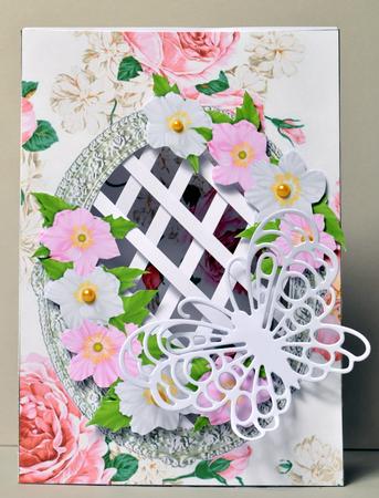 Pink & White Dogwood - Trellis Card Kit by Kristina Norbat