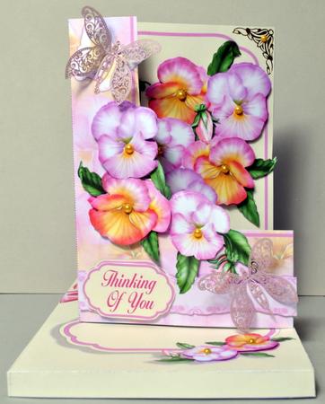 Flower Boxes 3D Card Kit - Pink Pansies by Kristina Norbat