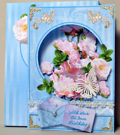 Flower Boxes 3D Card Kit - Sweet Briar Rose by Kristina Norbat