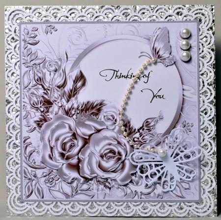 Antique Cream Metallic Roses and Butterfly Decoupage by Kristina Norbat