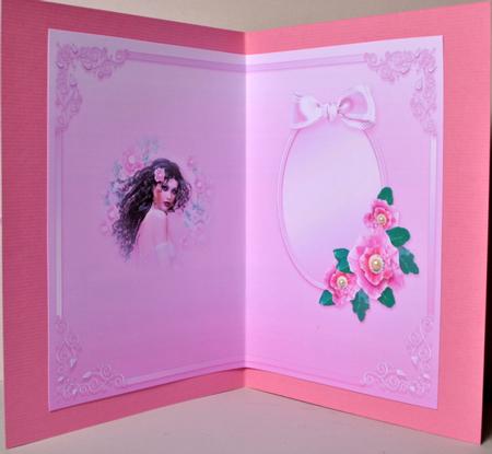 Young Lady in a Pink Floral Frame Matching A5 Insert by Kristina Norbat