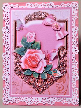 Pink Roses on an Ornate Frame by Kristina Norbat