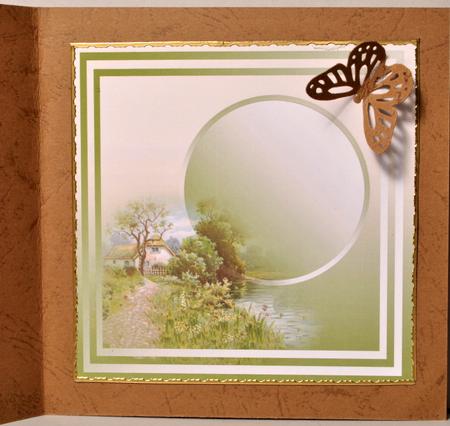 Vintage Cottage Landscape Decoupage - 8in x 8in Insert Plate by Kristina Norbat