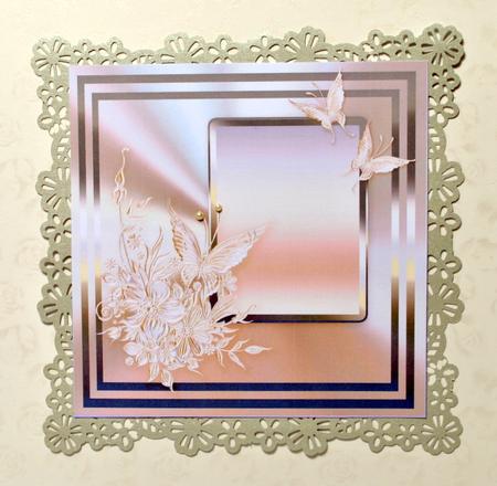 Embossed Pearlised Flowers & Butterflies-8in x 8in Ins Plate by Kristina Norbat