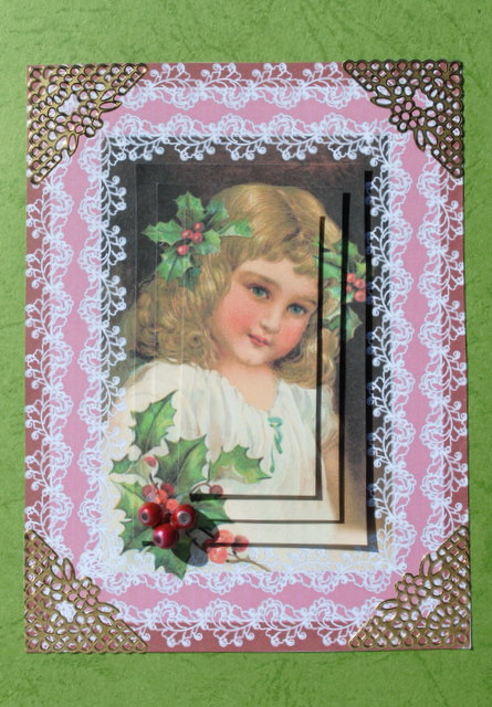 Victorian Christmas Girl - "hope" - Pyramid Card by Kristina Norbat