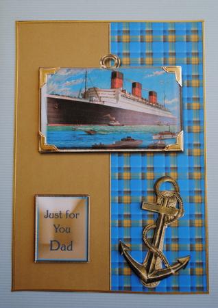 Cruise Liner and Anchor on Tartan by Kristina Norbat