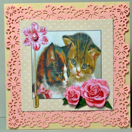 Vintage Cats with Roses by Kristina Norbat