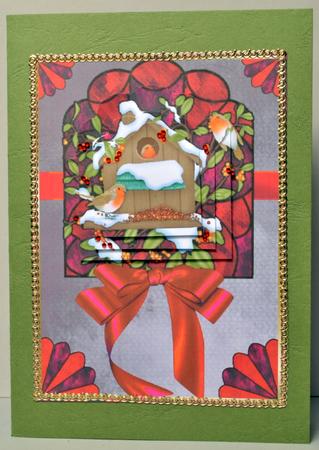 Art Deco Nouveau Stain Glass Robins by Kristina Norbat