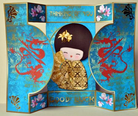 Oriental Good Luck Kokeshi - Quick Card by Kristina Norbat