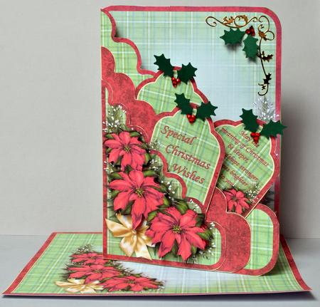 Christmas Poinsettia Scallop Pocket Card Kit by Kristina Norbat