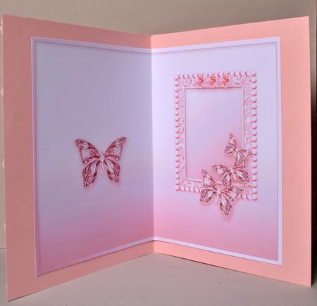 Peach Butterflies Pearls and Lace Matching A5 Insert by Kristina Norbat