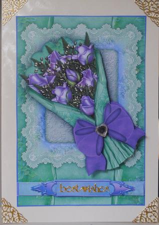 Lavender Rose Bouquet Topper and Decoupage by Kristina Norbat