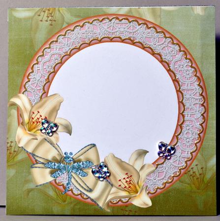 Cream Lillies 8in Square Envelope Kit by Kristina Norbat