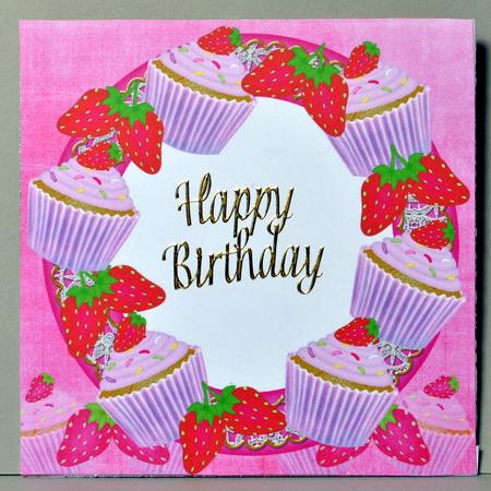 Strawberry Cupcakes 8in Square Envelope Kit by Kristina Norbat