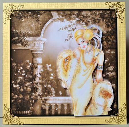 Opulant Deco 8x8 Card Front with Decoupage by Kristina Norbat