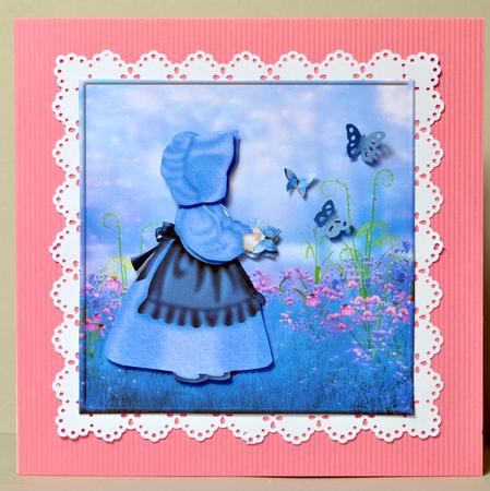 Blue Sunbonnet Sue in the Garden by Kristina Norbat