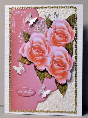 Pink Roses Envelope Decoupage by Kristina Norbat