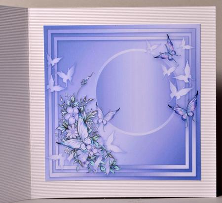 Grape Flowers and Butterflies on a Fan - 8in x 8in Ins Plate by Kristina Norbat