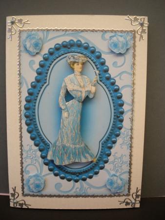 Elegant Vintage Lady in Blue Frame by Kristina Norbat