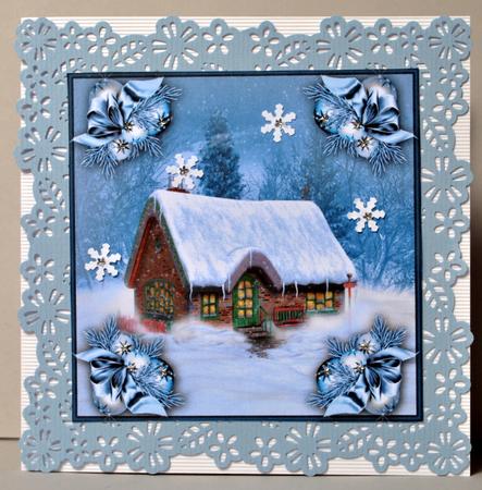 Christmas Cottage 8x8 Topper by Kristina Norbat