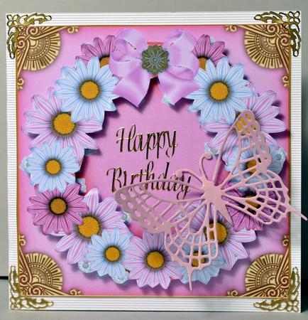 Pale Pink Daisies Plain 3D Ring Shaker Frame by Kristina Norbat