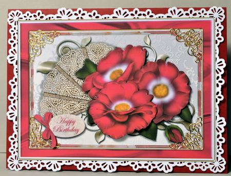 Red Summer Roses and Fan by Kristina Norbat