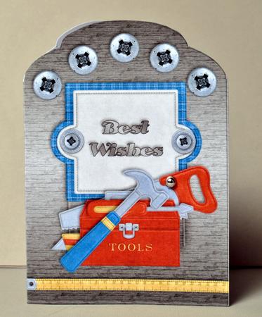 Best Wishes Tools Scalloped Top Quick Card by Kristina Norbat