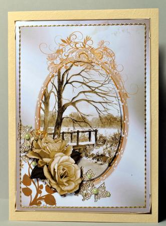 Sepia Vintage Winter with Roses Decoupage Sheet by Kristina Norbat
