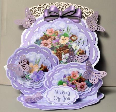 Giant Easel Tableau Stacker Kit-frills & Flowers in Lavender by Kristina Norbat