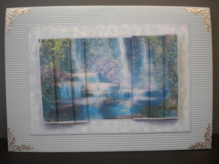 Waterfall in Pastels Side Stacker by Kristina Norbat