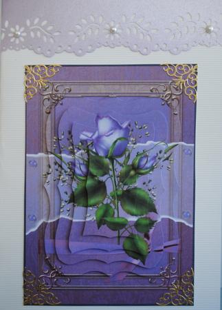 Lavender Roses Card Front with Pyramid Sheet 2 of 2 by Kristina Norbat