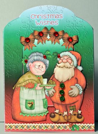 Claus Family Scalloped Top Christmas Card by Kristina Norbat