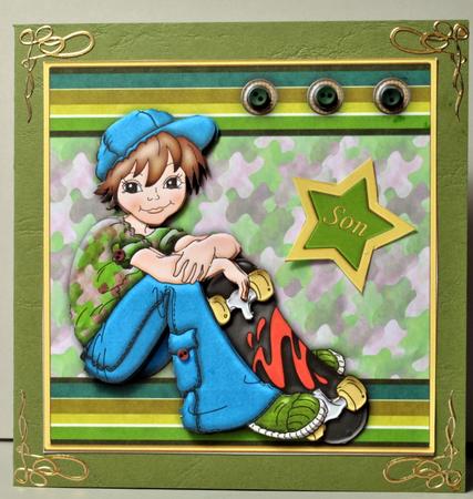 Teenage Skateboarder Topper & Decoupage by Kristina Norbat