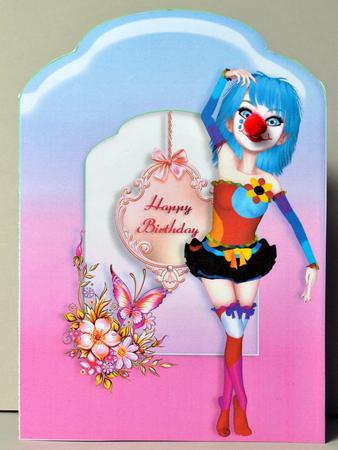 Clown Scalloped Top Quick Card by Kristina Norbat