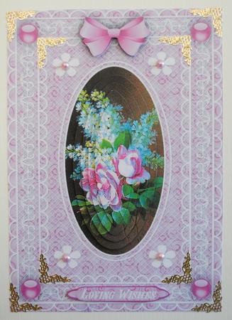 Roses, Lilac 'n Butterfly Lace Pyramid Card Front by Kristina Norbat