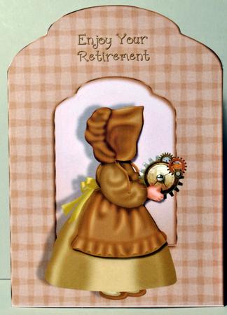Retirement Steampunk Scalloped Top Quick Card by Kristina Norbat